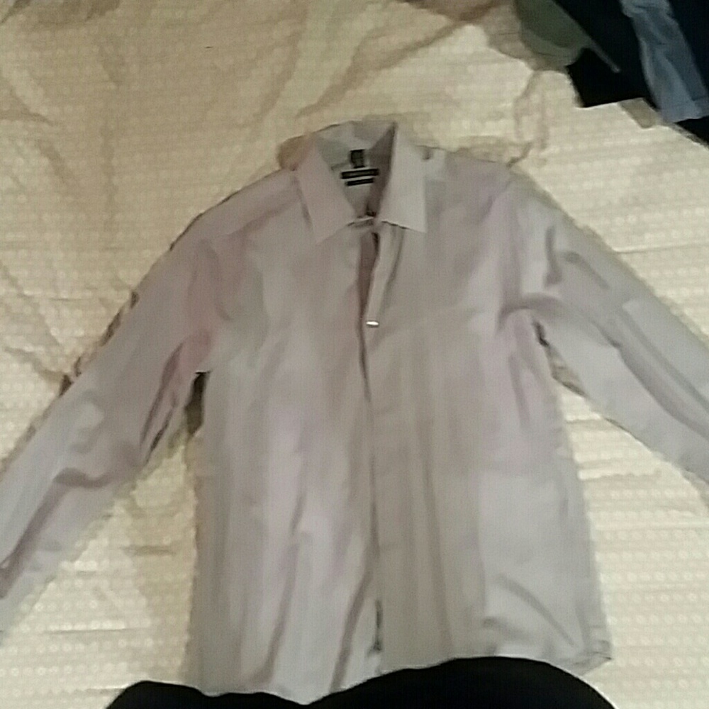 Grey van heusen dress shirt slim fit